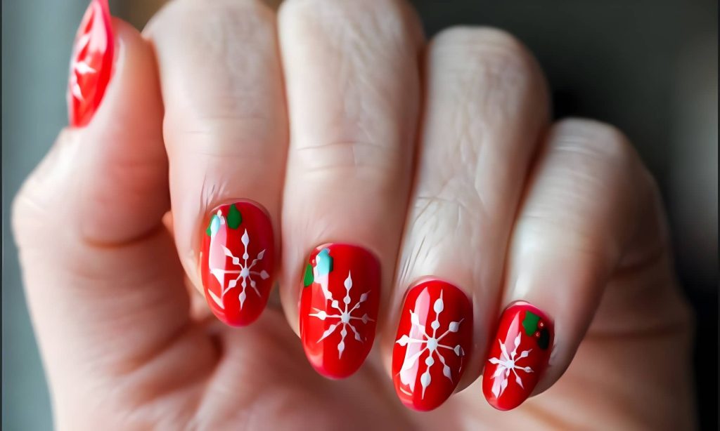 2. Super Glossy Finish red nails